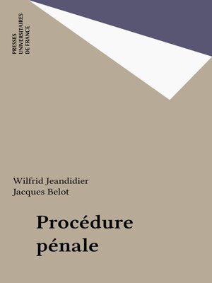 cover image of Procédure pénale